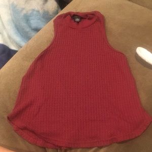 Burgundy thin knitted tank
